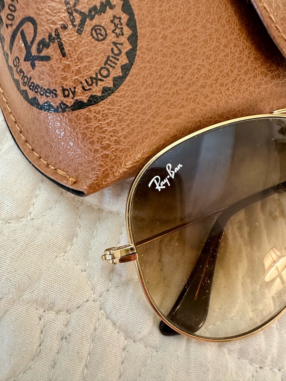 Ray-Ban Small 55mm Gold Frame Gradient Aviator Sunglasses - Picture 7 of 8